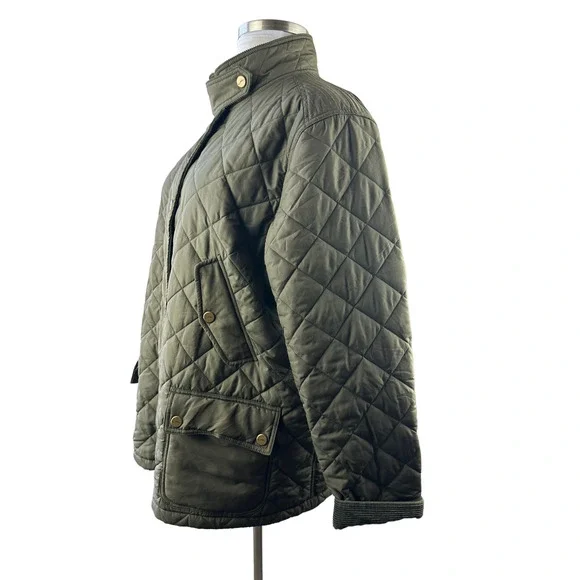 Lauren Ralph Lauren Quilted Barn Field Jacket Coat Zip Snap Green Plus Size 3X - Picture 13 of 15